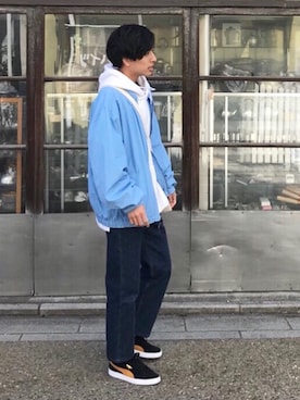「TOMMY HILFIGER（トミーヒルフィガー）のアイテム（ジャケット/アウター）」を使った、ふきはるさん（メンズ・166cm）の春コーディネート