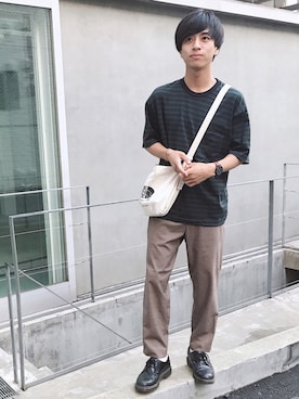 「TIMEX（タイメックス）のアイテム（腕時計）」を使った、ふきはるさん（メンズ・166cm）の秋コーディネート