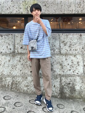 「and wander（アンドワンダー）のアイテム」を使った、ふきはるさん（メンズ・165cm）の夏コーディネート