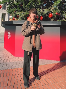 「niko and...（ニコアンド）のアイテム（ジャケット/アウター）」を使った、ふきはるさん（メンズ・166cm）の冬コーディネート