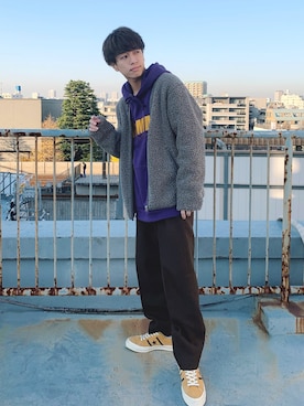 「UNIQLO（ユニクロ）のアイテム（その他アウター）」を使った、ふきはるさん（メンズ・166cm）の冬コーディネート
