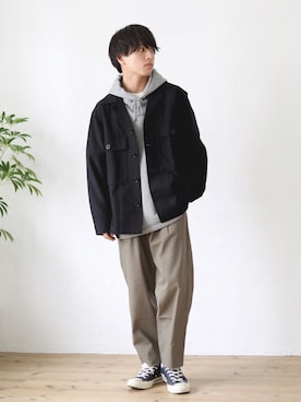 「SENSION（センション）のアイテム」を使った、ふきはるさん（メンズ・166cm）の冬コーディネート