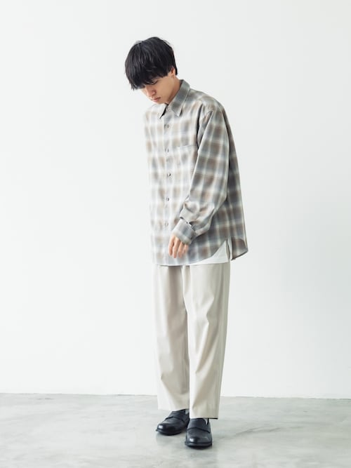 1着でも送料無料 virgin Lidnm wool shirt check - シャツ
