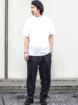 「LACOSTE」｜「アイテム（ハンチング/ベレー帽）」を使った、Daisuke Sakamotoさん（メンズ・176cm）の夏コーディネート
