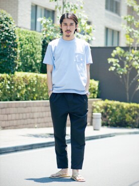 Daisuke Sakamotoさんの「BY チューブ 1ポケット Tシャツ-MADE IN JAPAN- ：◆」を使ったコーディネート