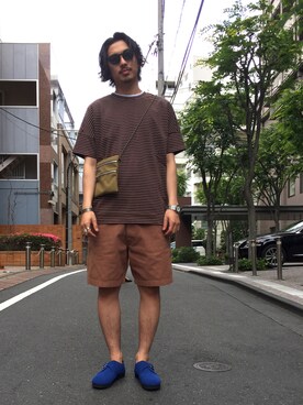 「nonnative（ノンネイティブ）のアイテム（Tシャツ/カットソー、ブラウン系）」を使った、Daisuke Sakamotoさん（メンズ・176cm）の春コーディネート