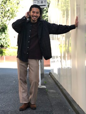 「AIE×BEAUTY&YOUTHのアイテム（シャツ/ブラウス、ブラウン系）」を使った、Daisuke Sakamotoさん（メンズ・176cm）の夏コーディネート