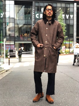 「Barbour × BEAUTY&YOUTHのアイテム（ジャケット/アウター、ブラウン系）」を使った、Daisuke Sakamotoさん（メンズ・176cm）の秋コーディネート