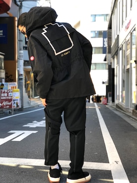 「C.E（シーイー）のアイテム（ジャケット/アウター、ブラック系）」を使った、Daisuke Sakamotoさん（メンズ・176cm）の秋コーディネート