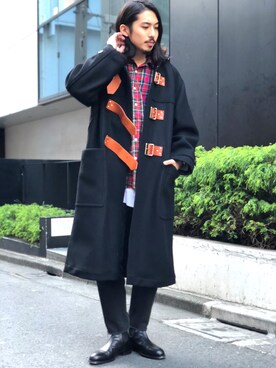 「BED J.W. FORD（ベッドフォード）のアイテム（ジャケット/アウター、ブラック系）」を使った、Daisuke Sakamotoさん（メンズ・176cm）の冬コーディネート