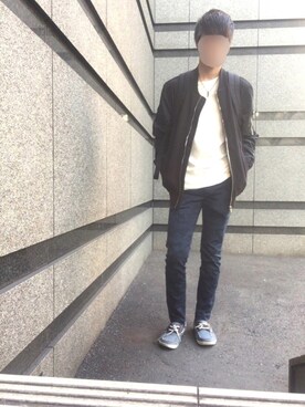「H&M（エイチ・アンド・エム）のアイテム（スタジャン）」を使った、大海さん（メンズ・170cm）の冬コーディネート
