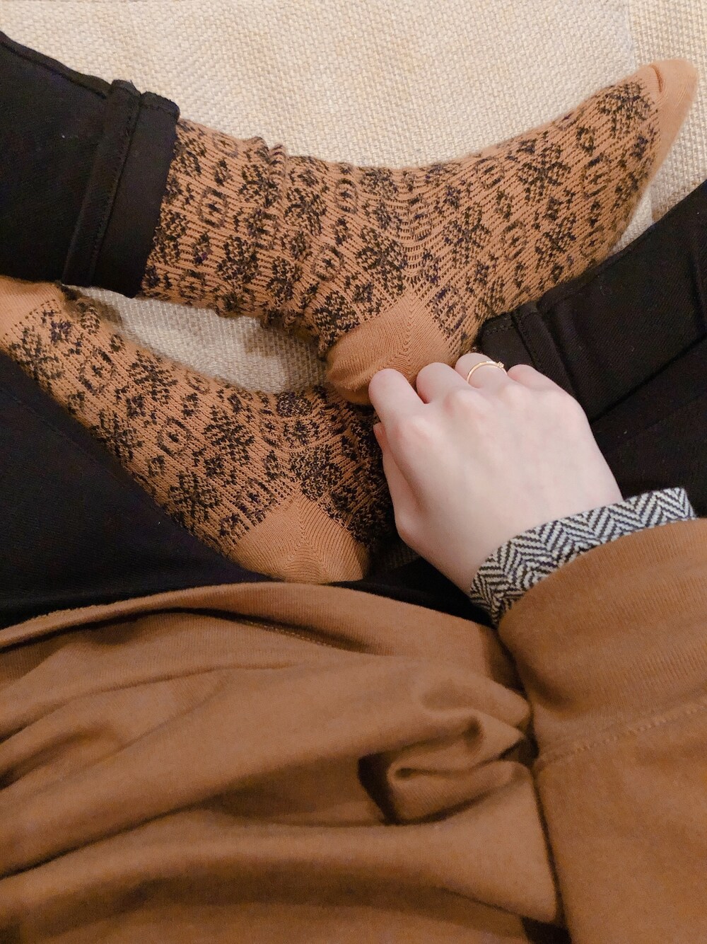 「UNIQLOのアイテム（ソックス/靴下、その他）」を使った、ゆしゅりがぁさん（レディース・166cm）の秋コーディネートの1枚目の写真