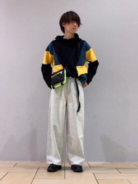「Lui's（ルイス）のアイテム（スニーカー）」を使った、阿部まさひでさん（メンズ・177cm）の冬コーディネート