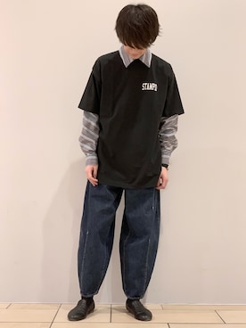 「ROTOL（ロトル）のアイテム（パンツ）」を使った、阿部まさひでさん（メンズ・176cm）の春コーディネート