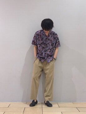 「CLANE（クラネ）のアイテム（パンツ）」を使った、阿部まさひでさん（メンズ・176cm）の夏コーディネート