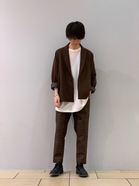 阿部まさひでさん（メンズ・176cm）の秋コーディネート