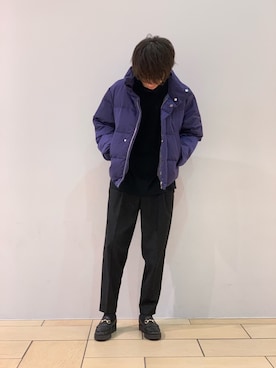 「Lui's（ルイス）のアイテム（ダウンジャケット/コート）」を使った、阿部まさひでさん（メンズ・176cm）の冬コーディネート