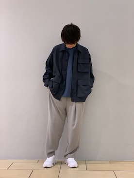 「Lui's（ルイス）のアイテム（カバーオール）」を使った、阿部まさひでさん（メンズ・176cm）の春コーディネート