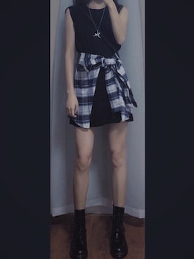 「盐系风格」｜「アイテム（ブーツ）」を使った、Plutoさん（レディース・158cm）の秋コーディネート