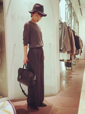 「BRONTE（ブロンテ）のアイテム（帽子）」を使った、Mai Bさん（レディース・161cm）の冬コーディネート