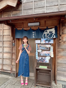 「アイテム（つなぎ/オールインワン、その他）」を使った、女子力risaさん（レディース・160cm）の夏コーディネート