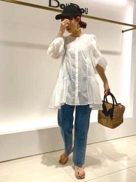 「DouDou（ドゥドゥ）のアイテム（ピアス（両耳用））」を使った、doudouminaさん（レディース・163cm）の春コーディネート