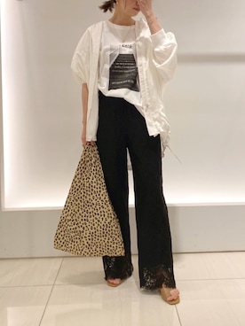 「レースパンツ」｜「アイテム（その他アウター）」を使った、doudouminaさん（レディース・163cm）の春コーディネート