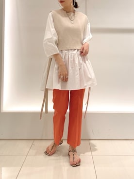 「DouDou（ドゥドゥ）のアイテム（ピアス（両耳用））」を使った、doudouminaさん（レディース・163cm）の春コーディネート