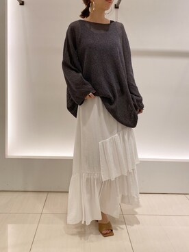 「DouDou（ドゥドゥ）のアイテム（ピアス（両耳用））」を使った、doudouminaさん（レディース・163cm）の春コーディネート