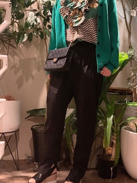 「植物柄」｜かえさん（レディース・160cm）の夏コーディネート