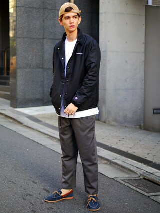 c-boy style (T13)Championフード付き中綿ジャケットコーデ c-boy style (T13)Championフード付き中綿ジャケットコーデ