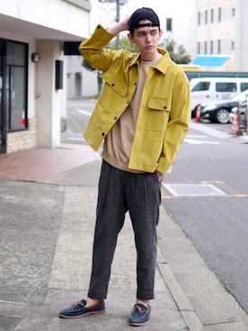 「テーパードパンツ」｜Revo.さん（メンズ・182cm）の秋コーディネート