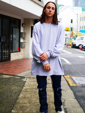 「Revo.（レボ）のアイテム（Tシャツ/カットソー）」を使った、Revo.さん（メンズ・182cm）の秋コーディネート