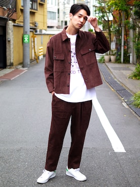 「Revo.（レボ）のアイテム（Tシャツ/カットソー）」を使った、Revo.さん（メンズ・182cm）の冬コーディネート