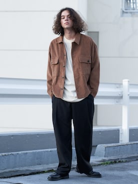 「Revo.（レボ）のアイテム（Tシャツ/カットソー）」を使った、Revo.さん（メンズ・182cm）の冬コーディネート