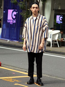 「BENDER TOKYO（ベンダートウキョウ）のアイテム（パンツ）」を使った、Revo.さん（メンズ・182cm）の春コーディネート