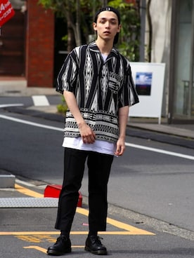 「BENDER TOKYO（ベンダートウキョウ）のアイテム（パンツ）」を使った、Revo.さん（メンズ・182cm）の春コーディネート