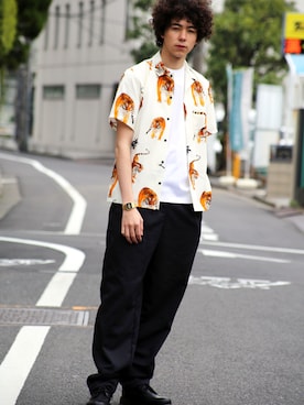 「RED KAP（レッドキャップ）のアイテム（その他パンツ）」を使った、Revo.さん（メンズ・182cm）の夏コーディネート