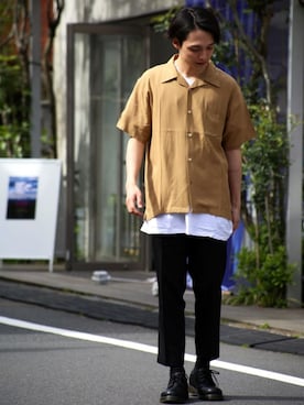 「BENDER TOKYO（ベンダートウキョウ）のアイテム（パンツ）」を使った、Revo.さん（メンズ・182cm）の夏コーディネート