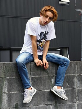 「Revo.（レボ）のアイテム（Tシャツ/カットソー）」を使った、Revo.さん（メンズ・182cm）の夏コーディネート