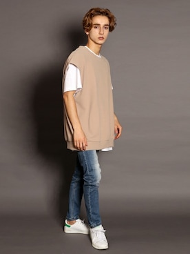 「Revo.（レボ）のアイテム（Tシャツ/カットソー）」を使った、Revo.さん（メンズ・182cm）の夏コーディネート