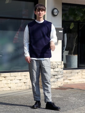 「Dr. Martens（ドクターマーチン）の［UNISEX/ユニセックス］Dr.Martens ドクターマーチン 3EYE GIBSON 1461 MONO 3ホール ギブソン シューズ（ドレスシューズ）」を使った、Revo.さん（メンズ・182cm）の秋コーディネート