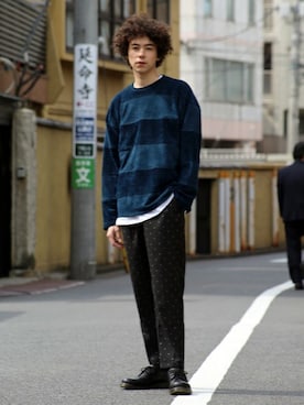 「Revo.（レボ）のアイテム（Tシャツ/カットソー）」を使った、Revo.さん（メンズ・182cm）の秋コーディネート