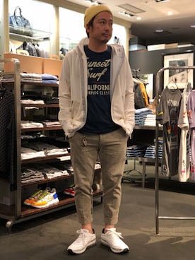 「CPH（シーピーエイチ）のアイテム（ニットキャップ/ビーニー）」を使った、Ryuuutaさん（メンズ・166cm）の春コーディネート