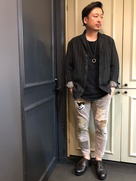 「TRANSIT（トランジット）のアイテム（ジャケット/アウター）」を使った、Ryuuutaさん（メンズ・166cm）の春コーディネート