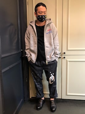 「DSQUARED2（ディースクエアード）のアイテム（パーカー）」を使った、Ryuuutaさん（メンズ・166cm）の夏コーディネート