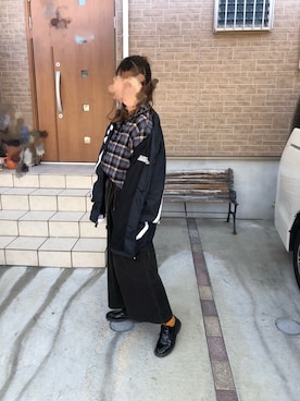 「ニコアンド」｜「アイテム（ナイロンジャケット）」を使った、ななさん（レディース・166cm）の冬コーディネート
