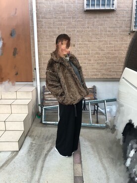 「happynewyear」｜「アイテム（その他アウター）」を使った、ななさん（レディース・166cm）の冬コーディネート