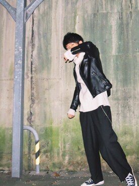 「アイテム（ウォレットチェーン、ホワイト系）」を使った、Sho   〖ブランド古着屋staff〗さん（メンズ・165cm）の冬コーディネート