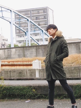 「STUDIOUS（ステュディオス）のアイテム（モッズコート）」を使った、Sho   〖ブランド古着屋staff〗さん（メンズ・165cm）の冬コーディネート